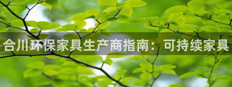 杏耀平台还在吗：合川环保家具生产商指南：可持续家具